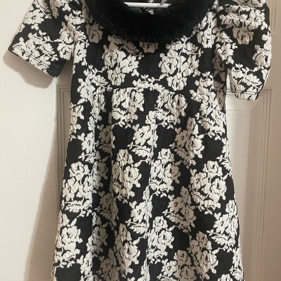Janie and Jack Faux Fur Floral Jacquard Dress - Picture 5 of 8